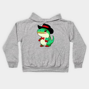 Dinosaur Cowboy Hat Kids Hoodie